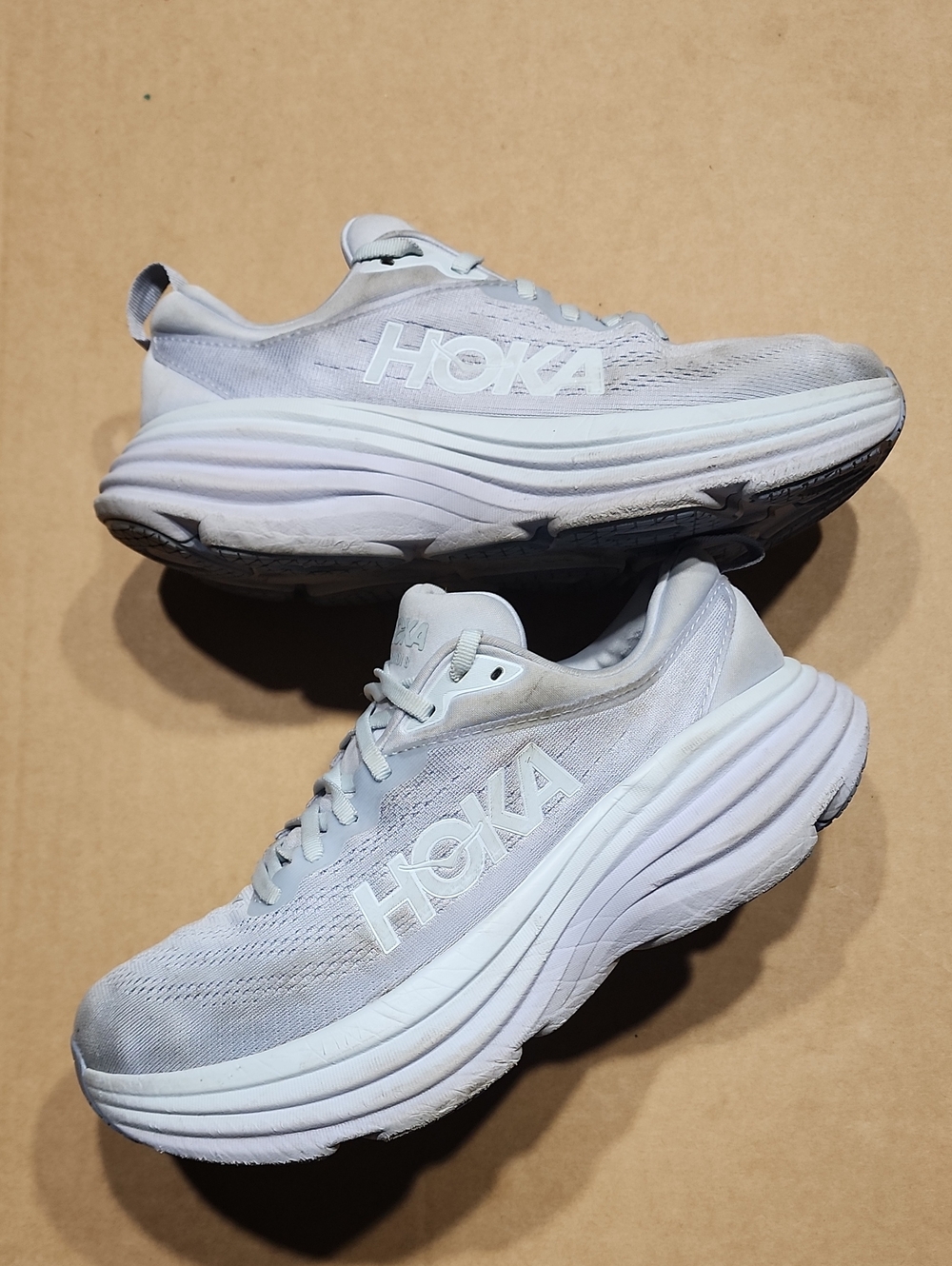 Hoka Bondi 8 Runners Lunar Rock/Nimbus Cloud Sz 8.5B